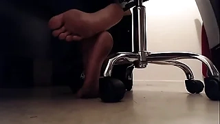 Sneaky Foot Brat Voyeur Watches Feet Underdesk Dirty Soles and Crunching Frontier fingers